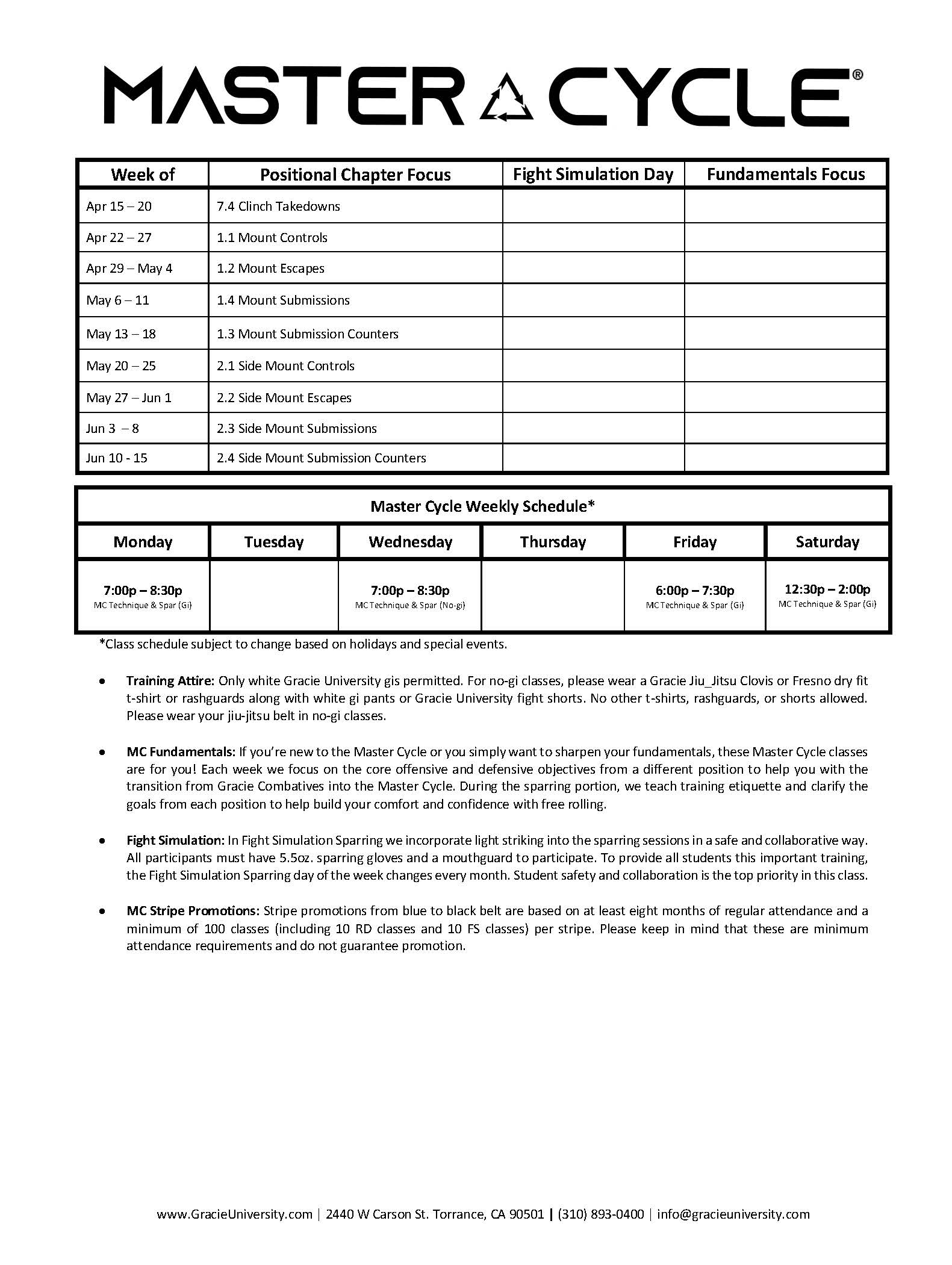 Schedule Gracie JiuJitsu Clovis